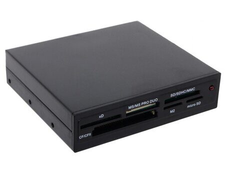 USB 2.0 Card reader SD/SDHC/MMC/MS/microSD/xD/CF, 3.5" (черный) [GR-116B], шт